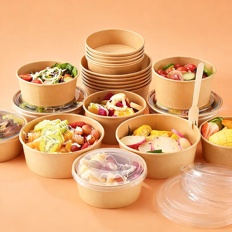 1000 ml Kraft papir salat papir skål