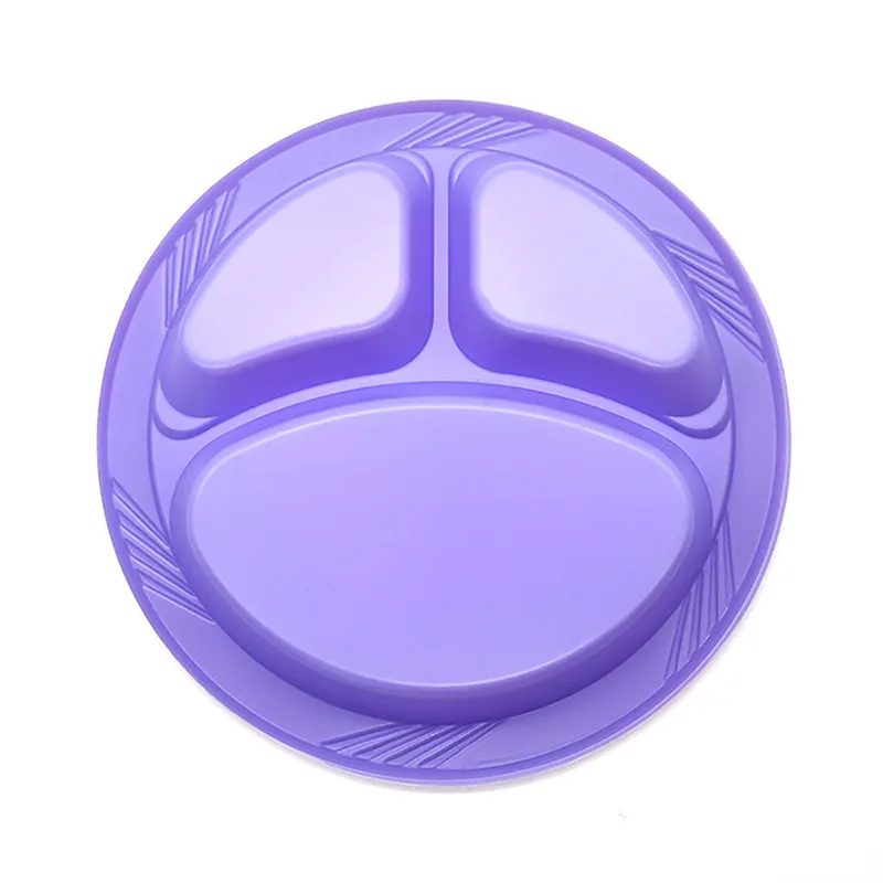 10 tommer 3-rums engangs rund plastplade